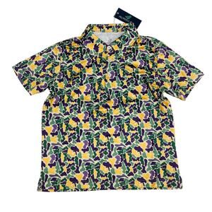 NWT Properly Tied YS (8) Inlet Polo in Mardi Gras Camo